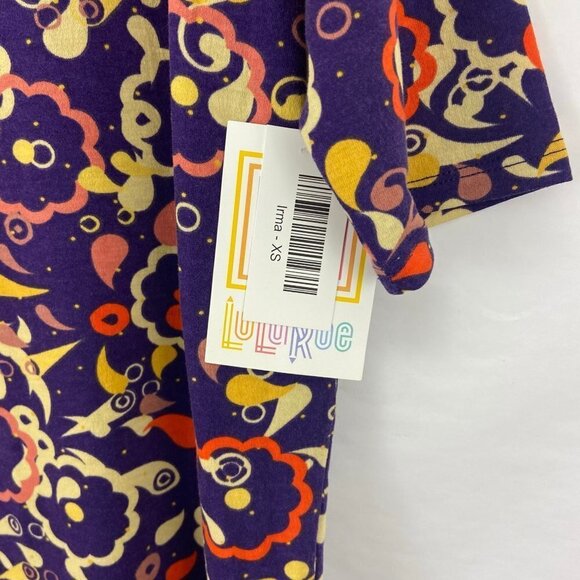 Lularoe Irma Purple Print Tunic Tee Shirt XXS - Picture 3 of 6